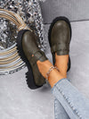 Chic Comfort: Women's Slip-On Oxfords with Wedge Heels and Waterproof Design