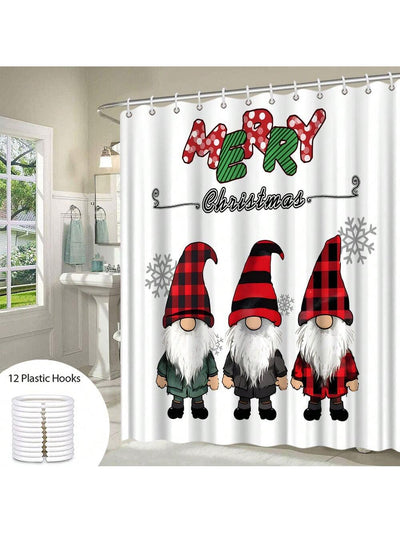 Cheerful Christmas Shower Curtain - Festive Decor for Your Holiday Bathroom!