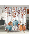 Autumn Harvest Pumpkin Shower Curtain - Festive Watercolor Design for a Thanksgiving-Inspired Bathroom