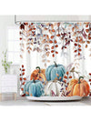 Autumn Harvest Pumpkin Shower Curtain - Festive Watercolor Design for a Thanksgiving-Inspired Bathroom