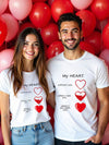 Casual Romance: Valentine's Day Couple's Round Neck T-Shirt for Men