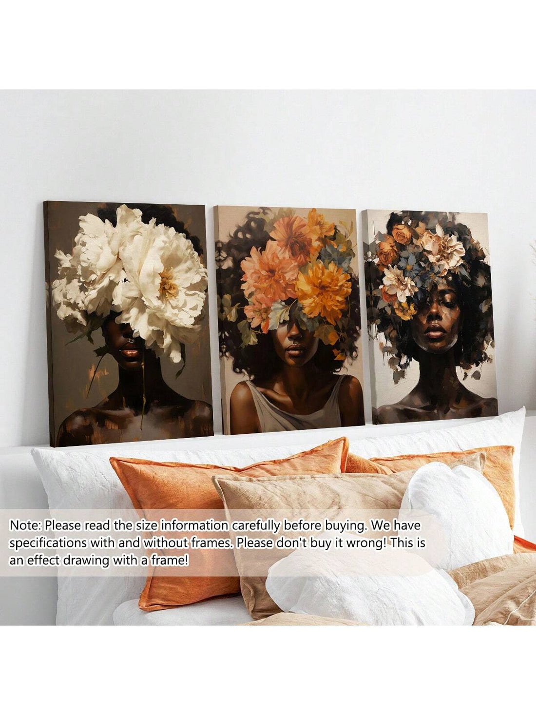 Celebrate beauty and strength with this playful 3-piece canvas art set featuring elegant African American women. Each waterproof canvas is framed in sturdy wood, making it perfect for brightening up your living room, bedroom, or office. Whether you're treating yourself or gifting it for birthdays and graduations, this vibrant wall decor adds a splash of charm and inspiration to any space.