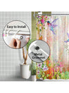 Whimsical Hummingbird & Floral Shower Curtain - Romantic Pastoral Abstract Decor