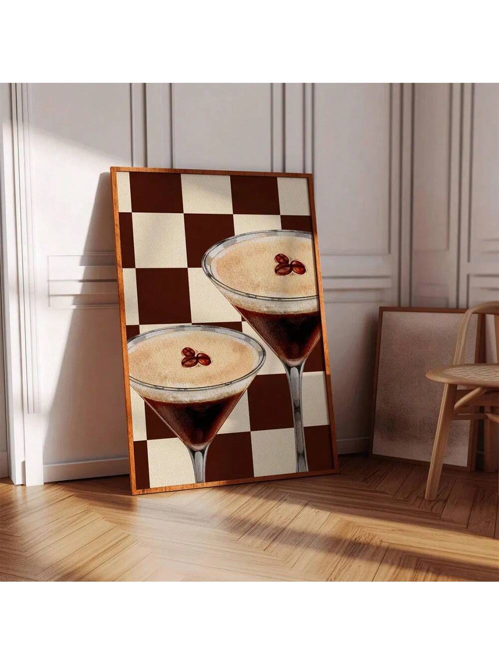 Shake up your wall décor with this groovy Espresso Martini retro poster! Featuring bold vintage vibes and classic cocktail aesthetics, this canvas print brings a dash of sophisticated fun to any room. Perfect for coffee lovers, cocktail enthusiasts, and anyone who appreciates mid-century modern style, it's the ideal conversation starter for your kitchen, bar, or living space. Transform your walls into a chic lounge atmosphere that celebrates the art of the perfect espresso martini.