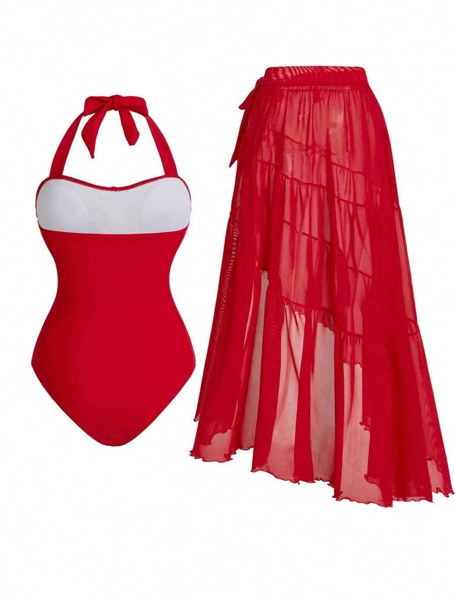 Dive into summer with this stunning 2-piece swimsuit set featuring vibrant 3D floral designs that bring tropical paradise to life. The eye-catching pattern combines bold colors and dimensional details for a fashion-forward look that stands out poolside or beachside. Crafted for comfort and style, this set offers flattering coverage and reliable support for all your warm-weather adventures. 