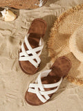 Detail view of Chic and Comfortable Women's Open-Toe Sandals - Versatile Braided Straps for Daily Wear and Beach Vacations for shoes styling