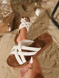 Front view of Chic and Comfortable Women's Open-Toe Sandals - Versatile Braided Straps for Daily Wear and Beach Vacations for shoes styling
