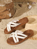 Back view of Chic and Comfortable Women's Open-Toe Sandals - Versatile Braided Straps for Daily Wear and Beach Vacations for shoes styling