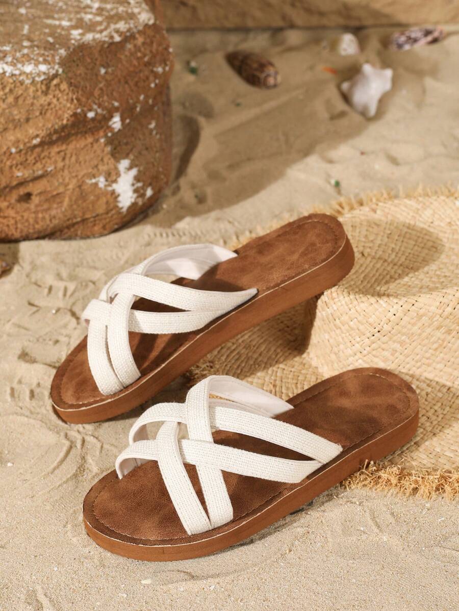 Back view of Chic and Comfortable Women's Open-Toe Sandals - Versatile Braided Straps for Daily Wear and Beach Vacations for shoes styling