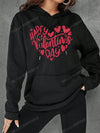 'All About You Are Romantic' Happy Valentine's Day Love Letters, Big Love Small Love Pattern Comfortable Casual Hoodie