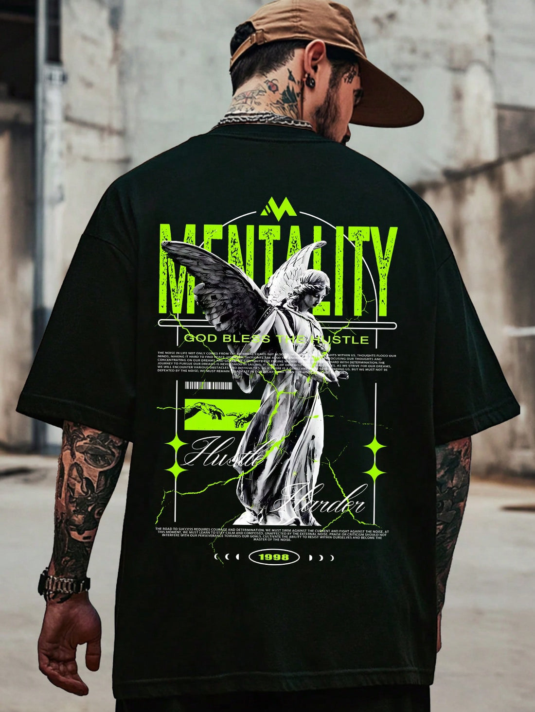 Elevate your everyday style with this eye-catching Angel Slogan tee! Perfect for guys who want to make a statement without saying a word. This trendy t-shirt pairs effortlessly with jeans or shorts for that cool, laid-back vibe. Who knew looking this good could be so comfortable? Your wardrobe's new MVP has arrived!