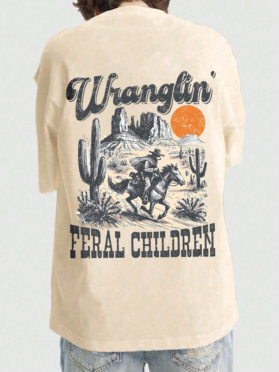 Saddle up your style with our Khaki Cowboy Printed Tee! This round-neck charmer brings Wild West vibes to your everyday wardrobe without having to lasso a horse. Perfect for urban cowboys who prefer comfort over spurs, this short-sleeve tee pairs with everything from jeans to joggers. Giddy up and stand out from the herd!