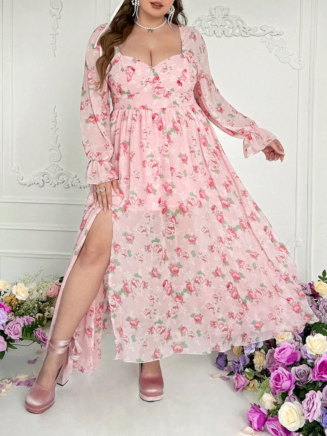 Get ready to slay this Valentine's Day with our Chic Floral Chiffon Long Sleeve Dress! This romantic dress features a beautiful floral print on delicate chiffon fabric, perfect for any romantic celebration. Express your playful and fun side while looking chic and stylish. (Plus, it's totally Instagram-worthy!)