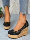 Chic Suede One-Strap Platform Wedge Pumps for Effortless Style