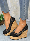 Chic Suede One-Strap Platform Wedge Pumps for Effortless Style