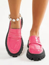 Trendy Pink Chunky Platform Loafers - Korean Style Casual Slip-Ons for Effortless Chic