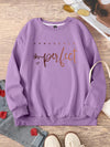 Women's Large Slogan Graphic Hoodie - Cozy Round Neck Sweatshirt