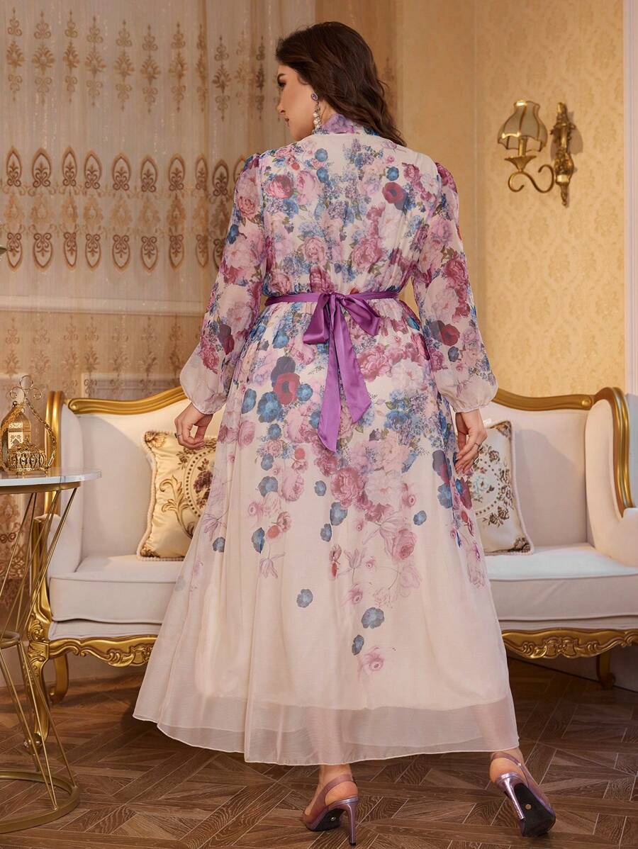 Step into effortless charm with this Elegant Floral Printed Long Sleeve Dress. Featuring a flattering cinched waist, it highlights your silhouette while the long sleeves add a touch of grace. Perfectly playful and chic, this dress transitions seamlessly from brunch to evening soirees, making every occasion a chance to shine.