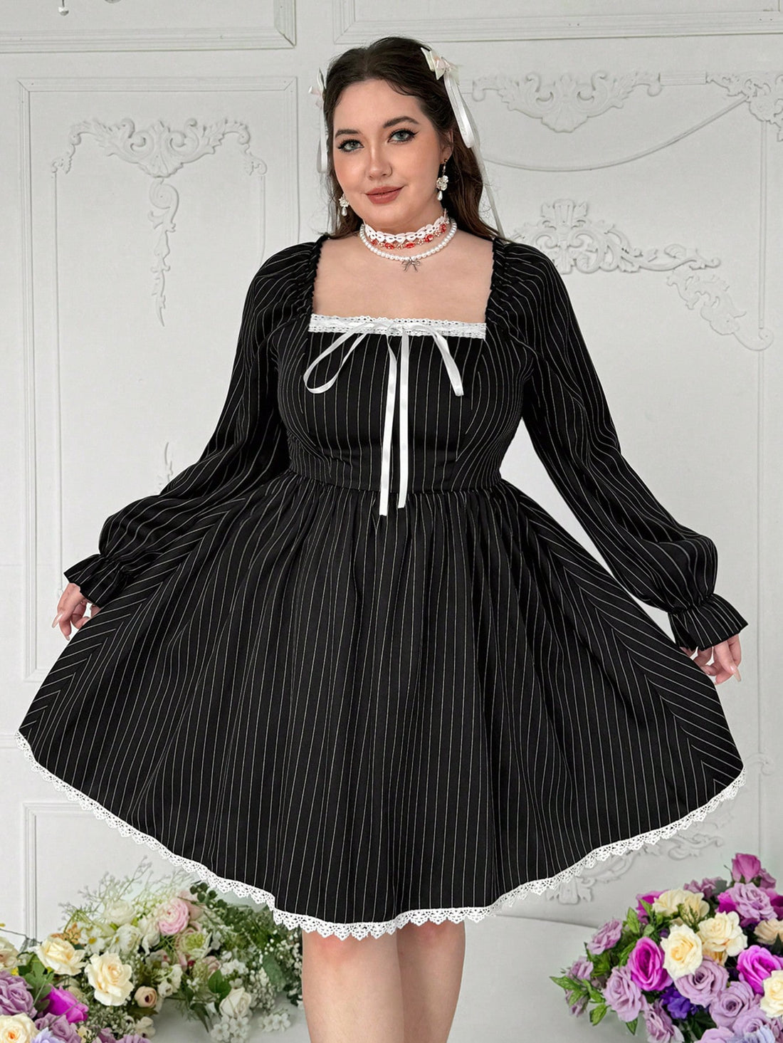 Get ready to turn heads and steal hearts with our Elegant Plus Size Puff Sleeve Ruffle Hem Dress for Women. Perfect for Valentine's Day parties, this dress offers a stunning silhouette with its puff sleeves and ruffle hem. Add a touch of elegance and romance to your look with this must-have dress.