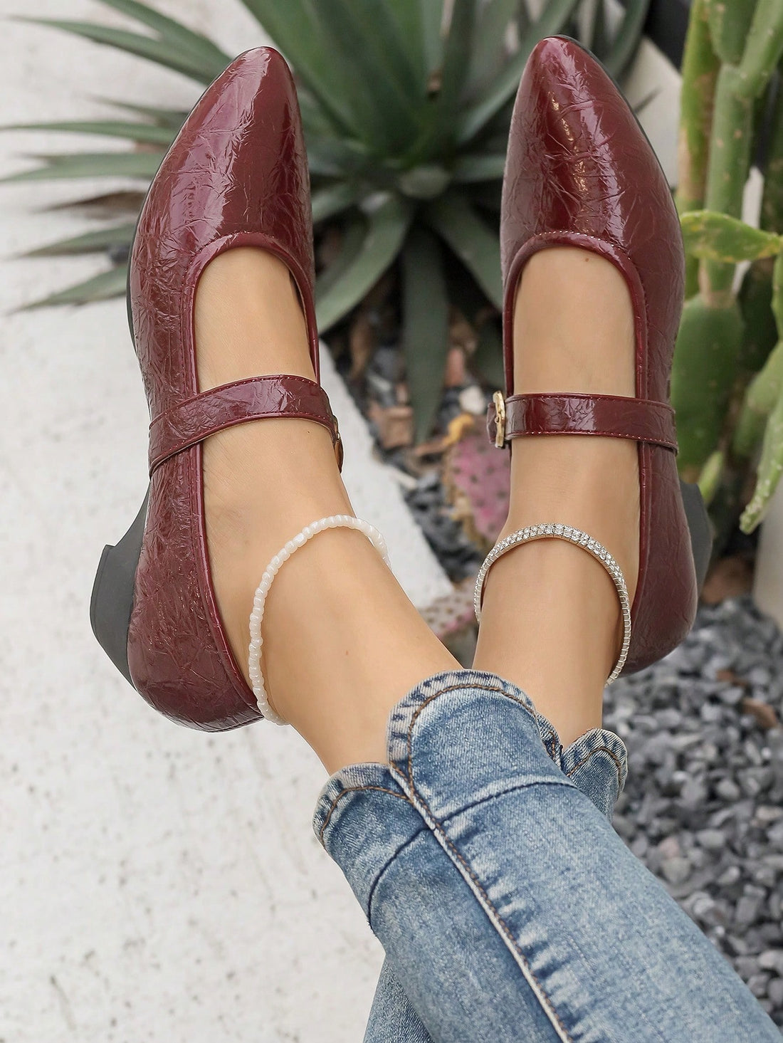 Step up your style game with our Chic Comfort Wedge Pointed Toe Flats! These versatile shoes feature a sleek buckle strap for a touch of sophistication and a comfortable wedge to keep you on your feet all day. Perfect for any occasion, from the office to a night out. Add some chic to your comfort!