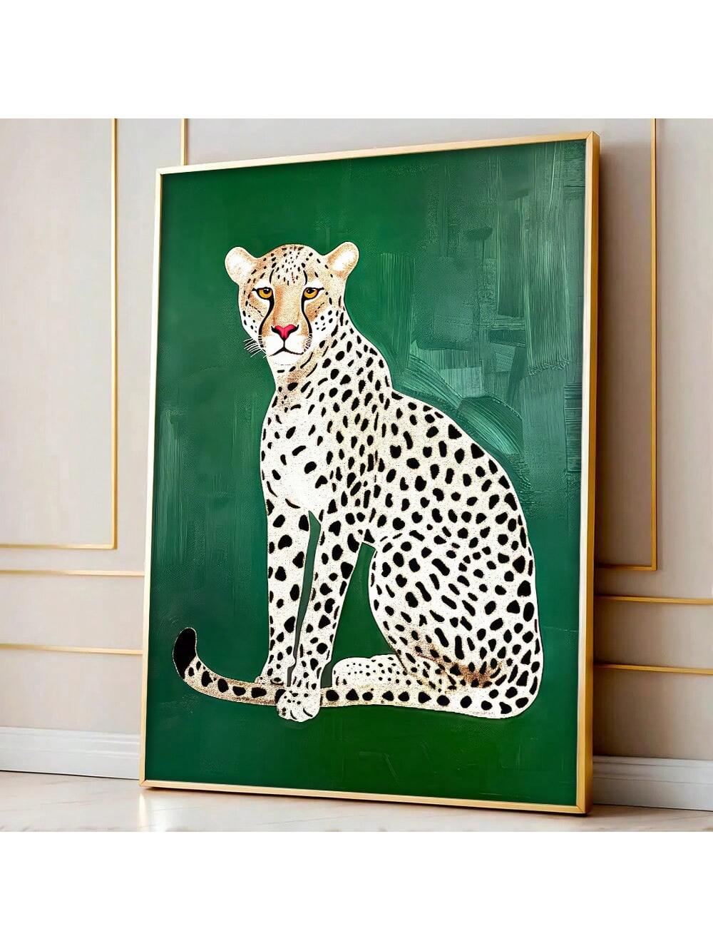 Bring wild style home with this retro green leopard art poster—a groovy blend of vintage vibes and modern edge. Perfect for gallery walls, bedrooms, or creative spaces, this aesthetic animal canvas print features bold, eye-catching colors that pop against any décor. Whether you're channeling 70s nostalgia or adding a playful touch to minimalist interiors, this statement piece roars with personality. Frame it, hang it solo, or mix it with other prints for an eclectic gallery moment. A fun, fearless way to ex