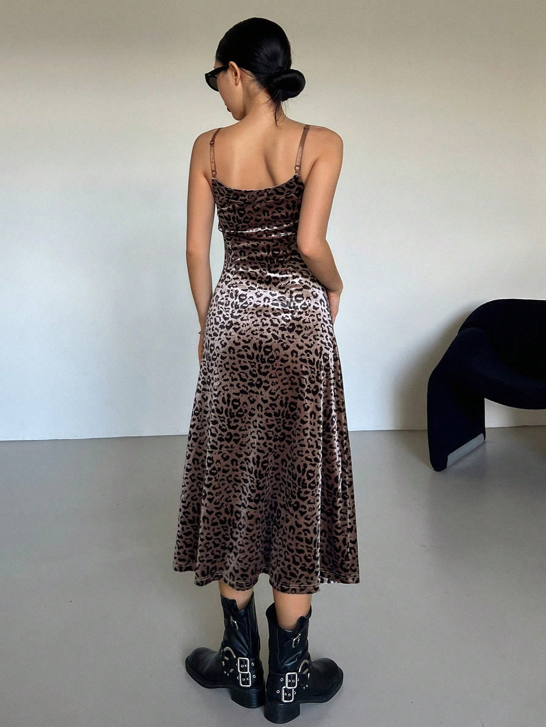Step out with confidence in this playful knee-length leopard slip dress. Featuring a casual cheetah print, it blends bold style with effortless comfort. Perfect for any occasion, this dress adds a touch of wild charm to your wardrobe while keeping things light and easy. Embrace your fierce fashion side with a look that’s both fun and effortlessly chic.