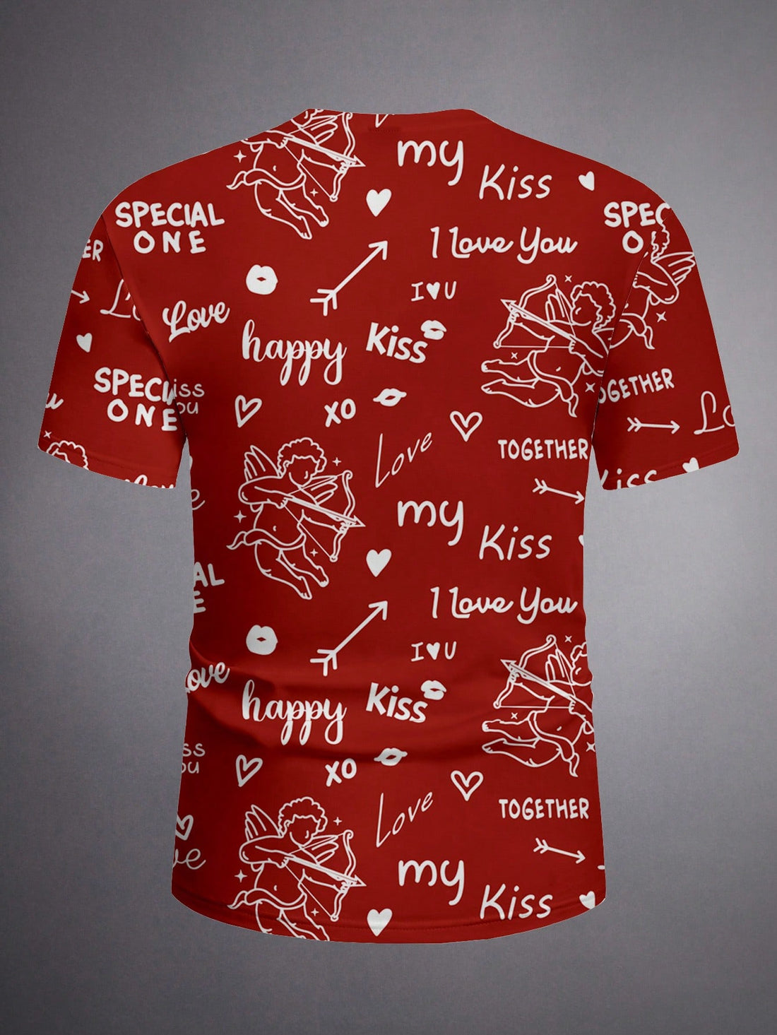 Spread some love with our Love in the Air t-shirt! Featuring a playful red angel heart print, this casual tee is perfect for the romantic, quirky man. Show off your personality and sense of humor with our unique t-shirt.