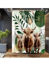 Bohemian Highland Cow Shower Curtain - Modern Nature-Inspired Design for a Stylish Bathroom