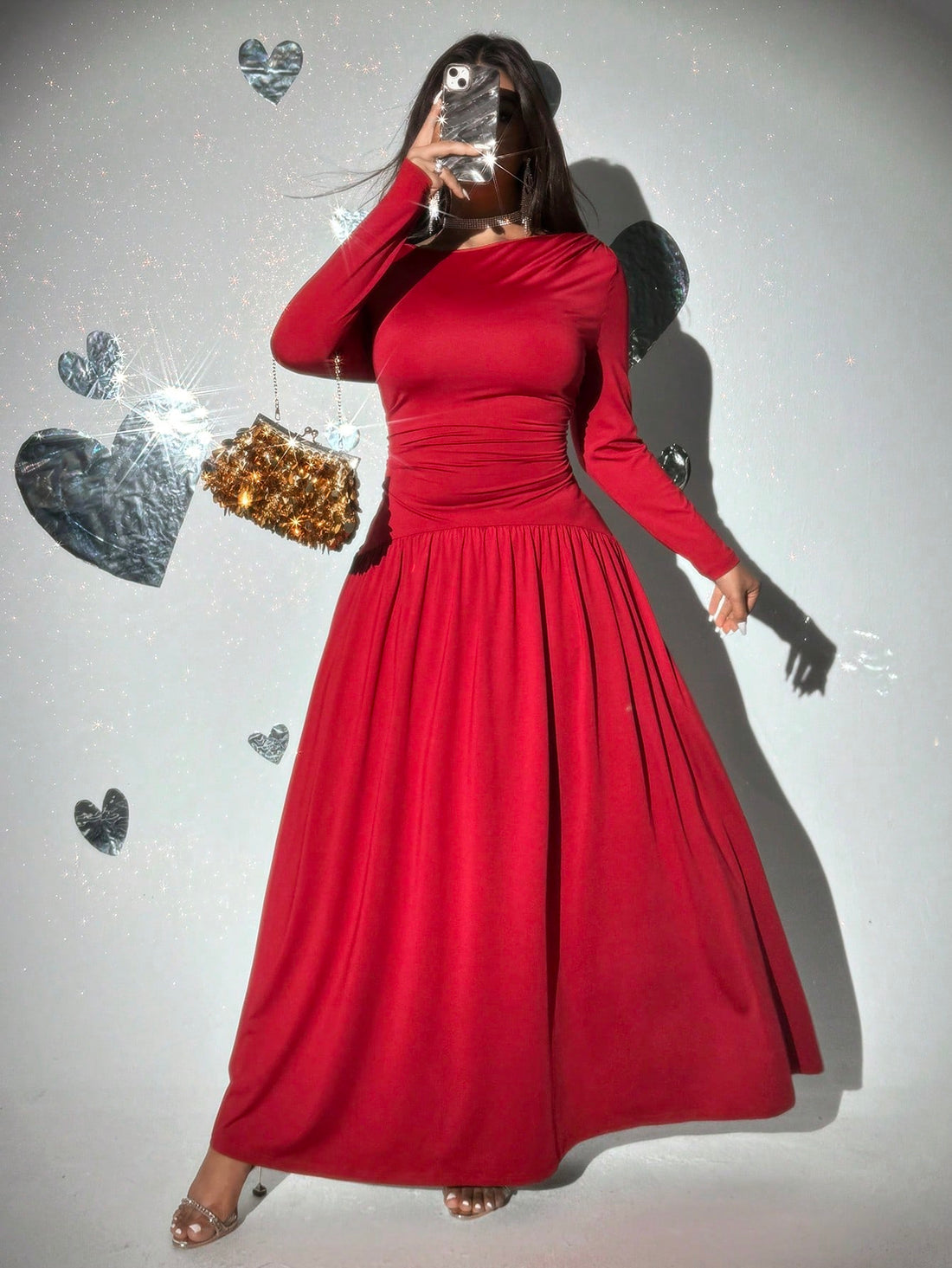 Step into festive charm with this Plus Size Elegant Pleated Dress, designed to flatter every curve. Featuring a solid color, round neck, and long sleeves, it’s perfect for cozy Christmas gatherings or romantic Valentine’s Day dates. The graceful pleats add a touch of sophistication while keeping comfort front and center. Celebrate in style and feel fabulous all season long!