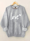 Charming Love Letter Heart Print Plus Size Sweatshirt for Women