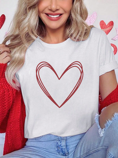 Chic Leopard Heart Graphic Tee: Perfect for Valentine's Day & Everyday Wear