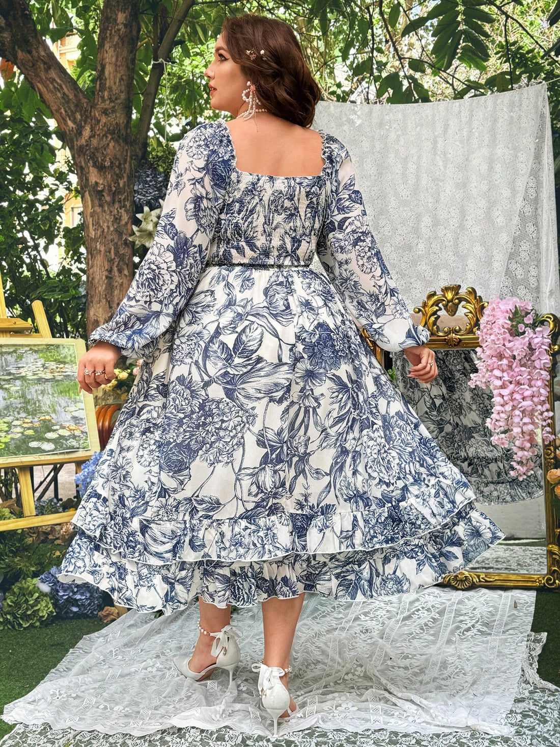 Shine like a diamond in our Elegant Blue and White Sweetheart Neck Dress! This Plus Size dress features chic ruffles, beautiful diamond beading, and playful puff sleeves. Perfect for any occasion, you'll feel confident and ready to take on the day (and night)!