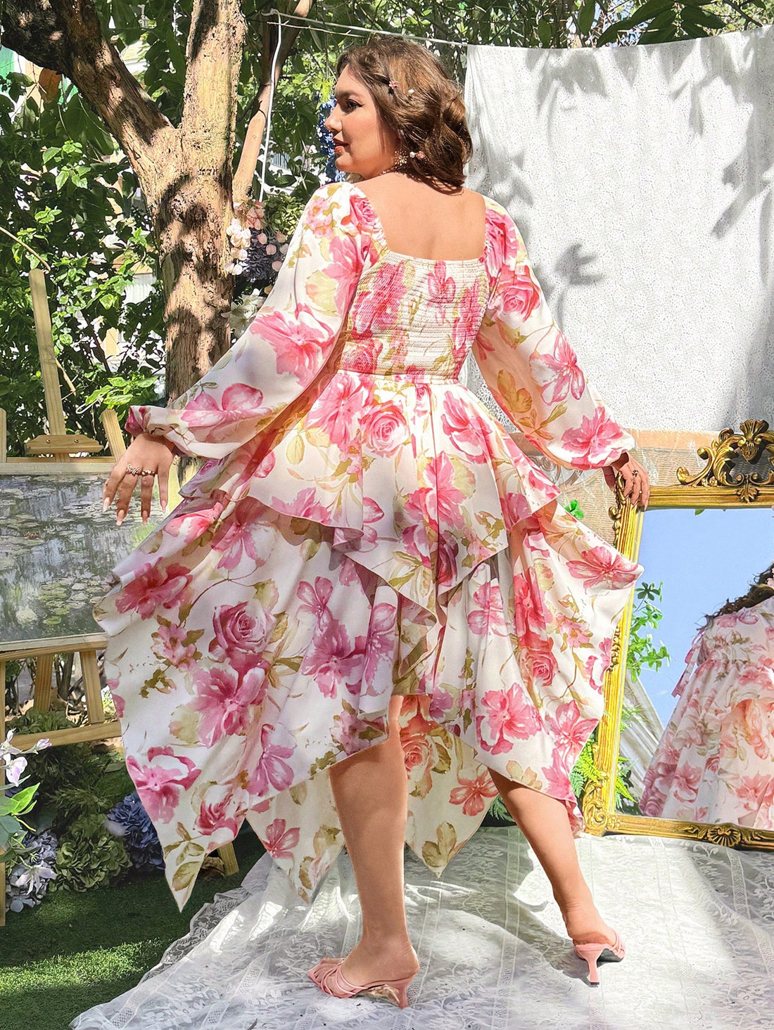 Get ready to turn heads in this elegant vintage-style Chic Plus Size Pink Asymmetric Hem Dress! With a flattering sweetheart neck and long sleeves, this dress adds a touch of glamour to any occasion. Plus, the unique asymmetric hem adds a playful twist to your outfit. Shine bright in this chic dress!