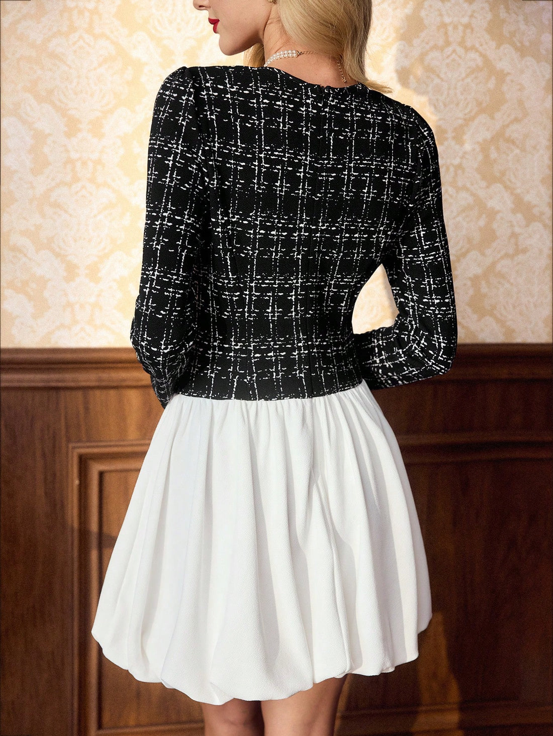 Experience vintage elegance with this playful Floral Color Block Bodycon Tulip Dress. With its eye-catching design, this dress is sure to turn heads and make a statement. Step out in style and confidence with this unique addition to your wardrobe!