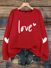 Charming Love Letter Heart Print Plus Size Sweatshirt for Women