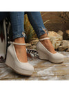 Chic Women's Platform Slip-On Shoes: Breathable Linen High Heels with Water-Resistant Design