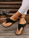 Summer Comfort: Women’s Lightweight Thick Sole Peep-Toe Thong Sandals