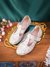 Women's Casual Fashion Glitter Lace Embroidery Slip-Resistant Wear-Resistant Mid-Heel Pumps, Spring/Summer New