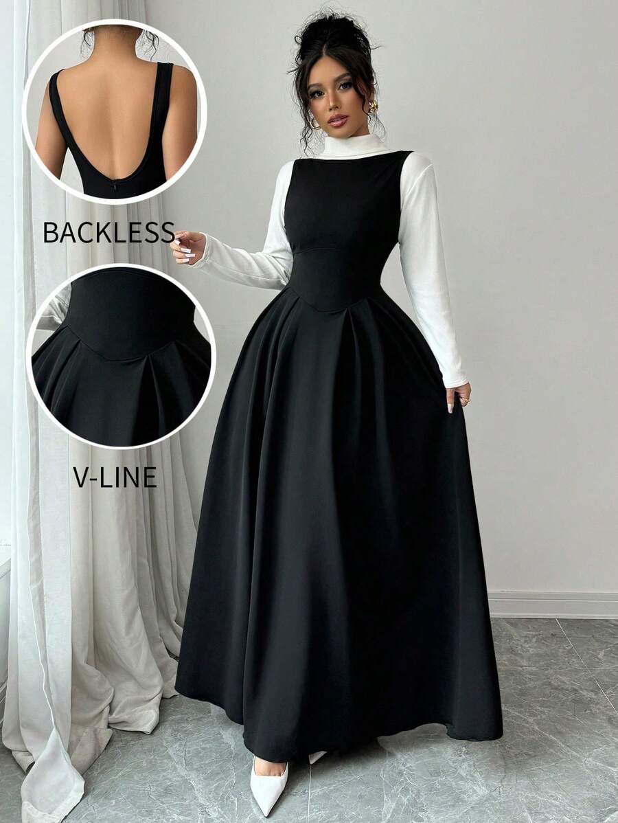 Turn heads this season with our Elegant Backless Maxi Dress! Featuring a chic round neck and a comfy elastic waist, it’s designed to flatter every curve while keeping you cozy during autumn and winter. The daring backless detail adds a flirty twist, making it perfect for both casual outings and special occasions. Embrace elegance with a playful edge that’s as warm as it is stylish!