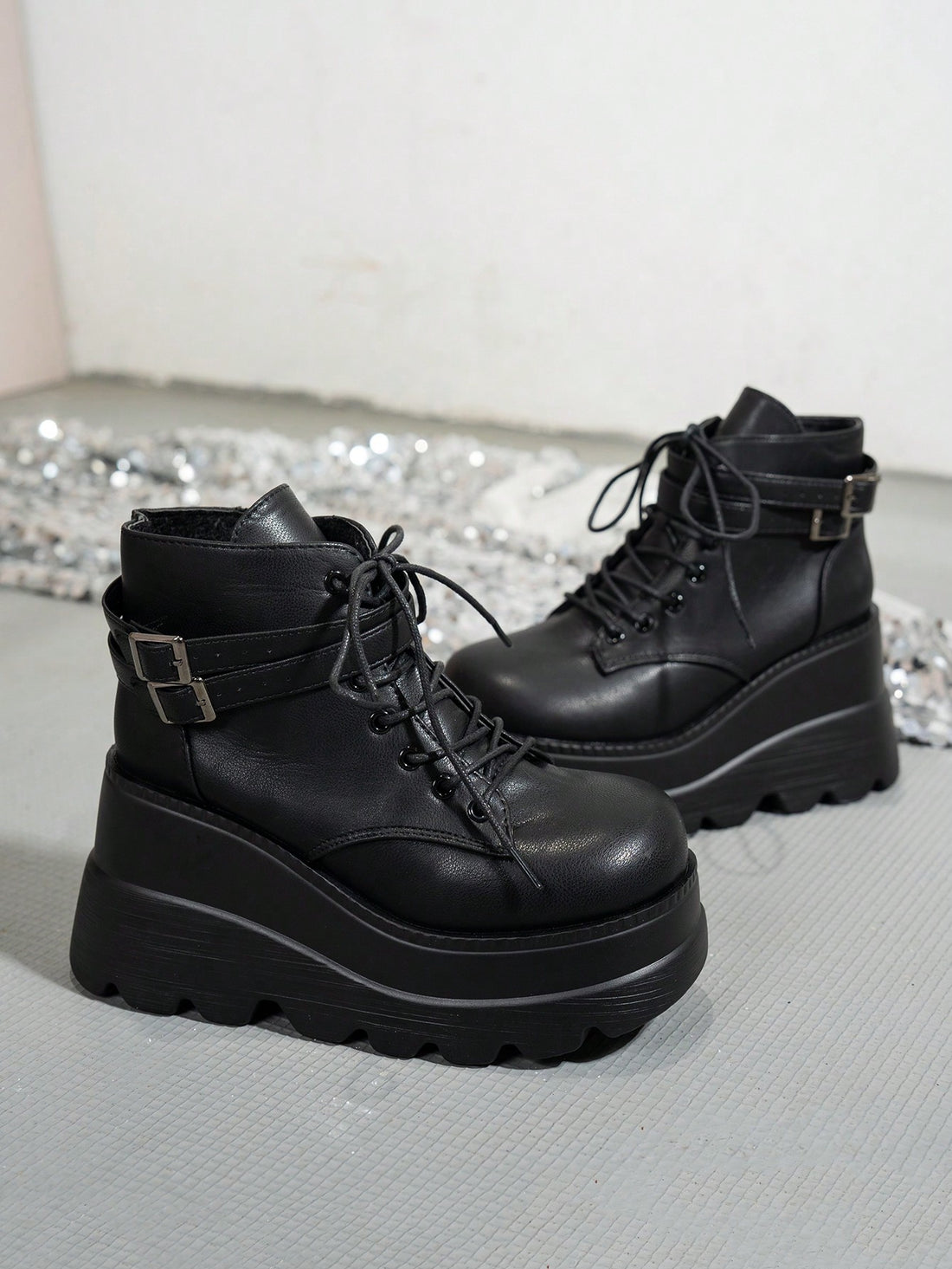 Update your shoe collection with our Trendy Lace-Up Wedge Sneakers! These stylish kicks not only add a touch of trendiness to any outfit, but also provide a comfortable wedge heel for all-day wear. Perfect for any occasion, these sneakers will be your new go-to choice!