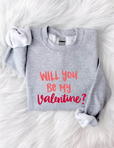 Sweetheart Style: Cozy Valentine's Day Slogan Print Sweatshirt for Effortless Charm