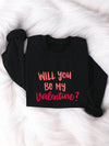 Sweetheart Style: Cozy Valentine's Day Slogan Print Sweatshirt for Effortless Charm