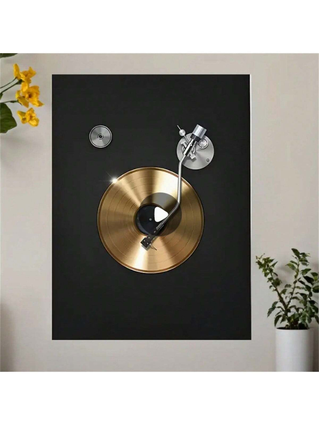 Celebrate your love for music with this Vintage Golden Record Canvas Art Print! Its timeless design adds a playful, retro vibe to any living room, bedroom, or office. Perfect as an unframed gift, this unique wall decor brings a touch of rhythm and style to your space without overwhelming it. Let your walls sing with this charming tribute to classic tunes!