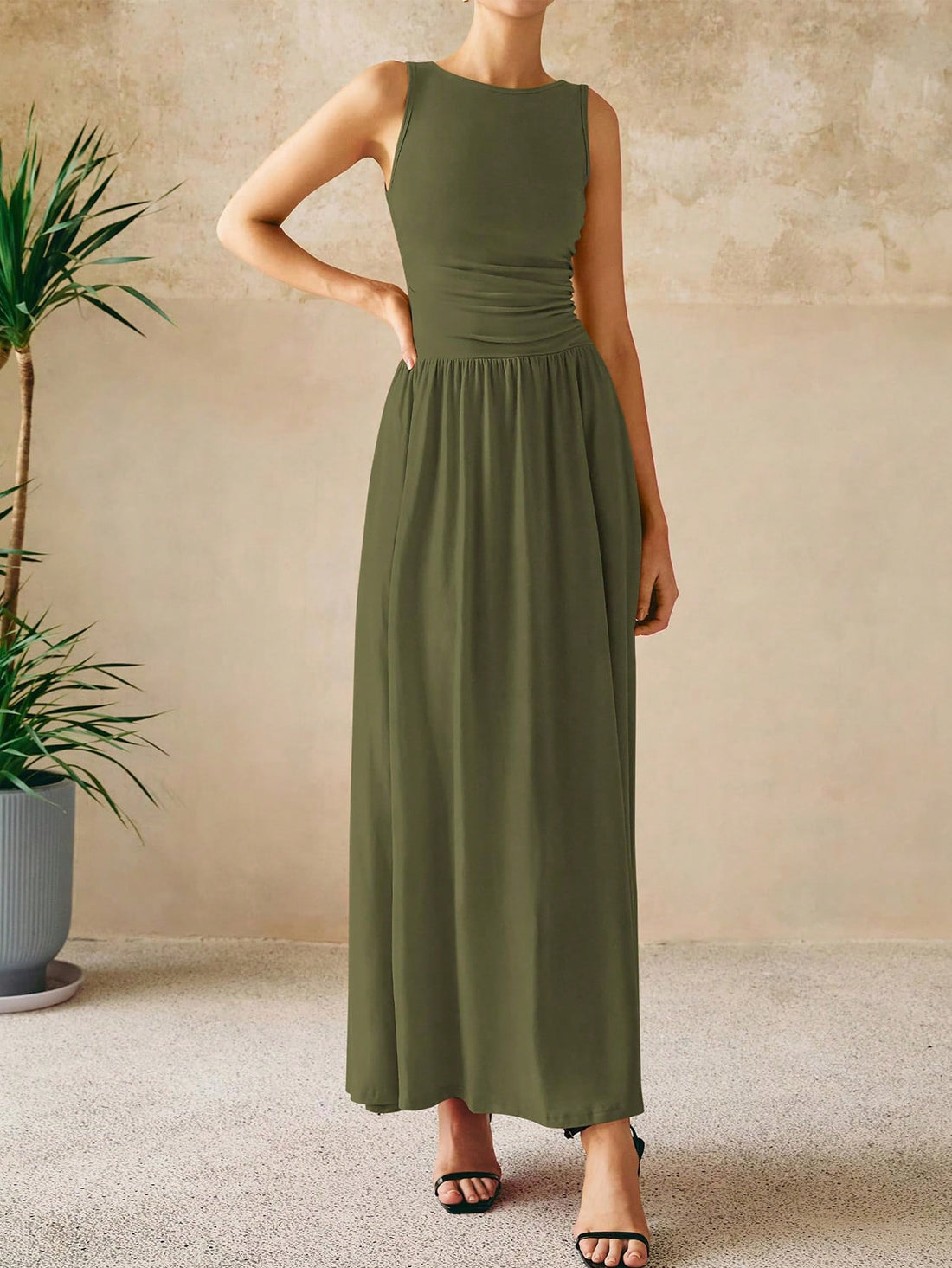 Add some playful flair to your summer wardrobe with our Chic Summer Elegance maxi dress! Featuring a sleeveless design, high-waisted silhouette, and trendy patchwork pattern, you'll look effortlessly stylish. And with convenient pockets, you can carry your essentials without breaking a sweat (or your style).