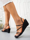 Chic Minimalist Square Toe Wedge Heel Sandals - Summer Essential