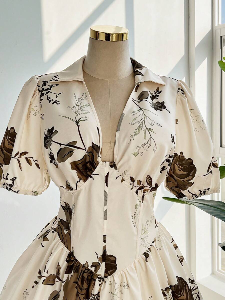 Step into summer with this playful plus size mini dress featuring a charming floral print and breezy short sleeves. Designed to flatter your curves, it blends comfort with a flirty silhouette that’s perfect for warm days and romantic evenings alike. Whether you’re strolling through a garden party or dancing under the sun, this dress brings effortless joy to your wardrobe.