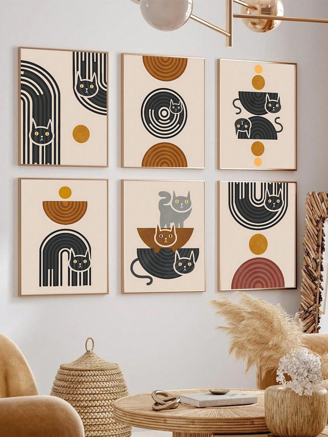 Bring a touch of whimsy and charm to your home decor with our Charming Vintage Cat Art canvas set! This 6-piece bohemian set features beautifully designed cat art that will add a playful and unique touch to any room. Perfect for cat lovers and those looking for a fun and quirky home accent.
