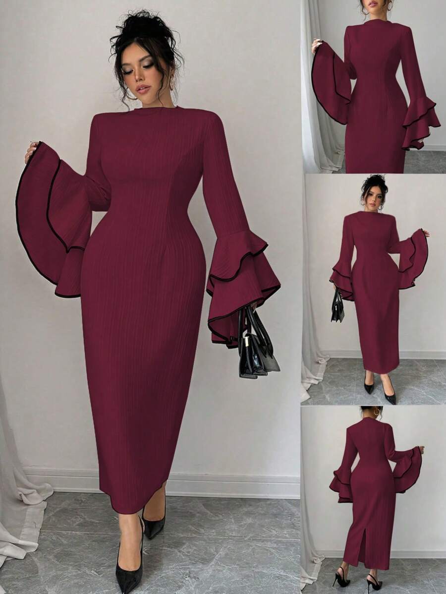 Step into autumn with flair in this Elegant Plus Size Maxi Dress! Featuring charming flare sleeves and a comfy round neck, it’s designed to celebrate your curves while keeping you cozy. Perfect for twirling through crisp fall days or cozying up at your favorite café, this dress blends comfort and style effortlessly. Embrace the season with a playful twist on elegance!