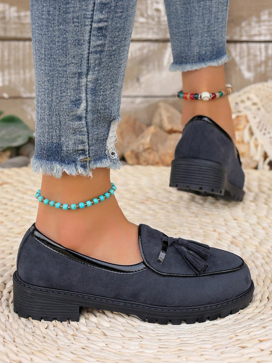 Step back in time with these retro-inspired fringed loafer flats! These slip-ons combine vintage charm with modern comfort, featuring a thick sole for extra cushioning and a pointed toe for that classic edge. The playful fringe detail adds a touch of fun to any outfit. Perfect for the fashion-forward woman who wants style without sacrificing comfort!