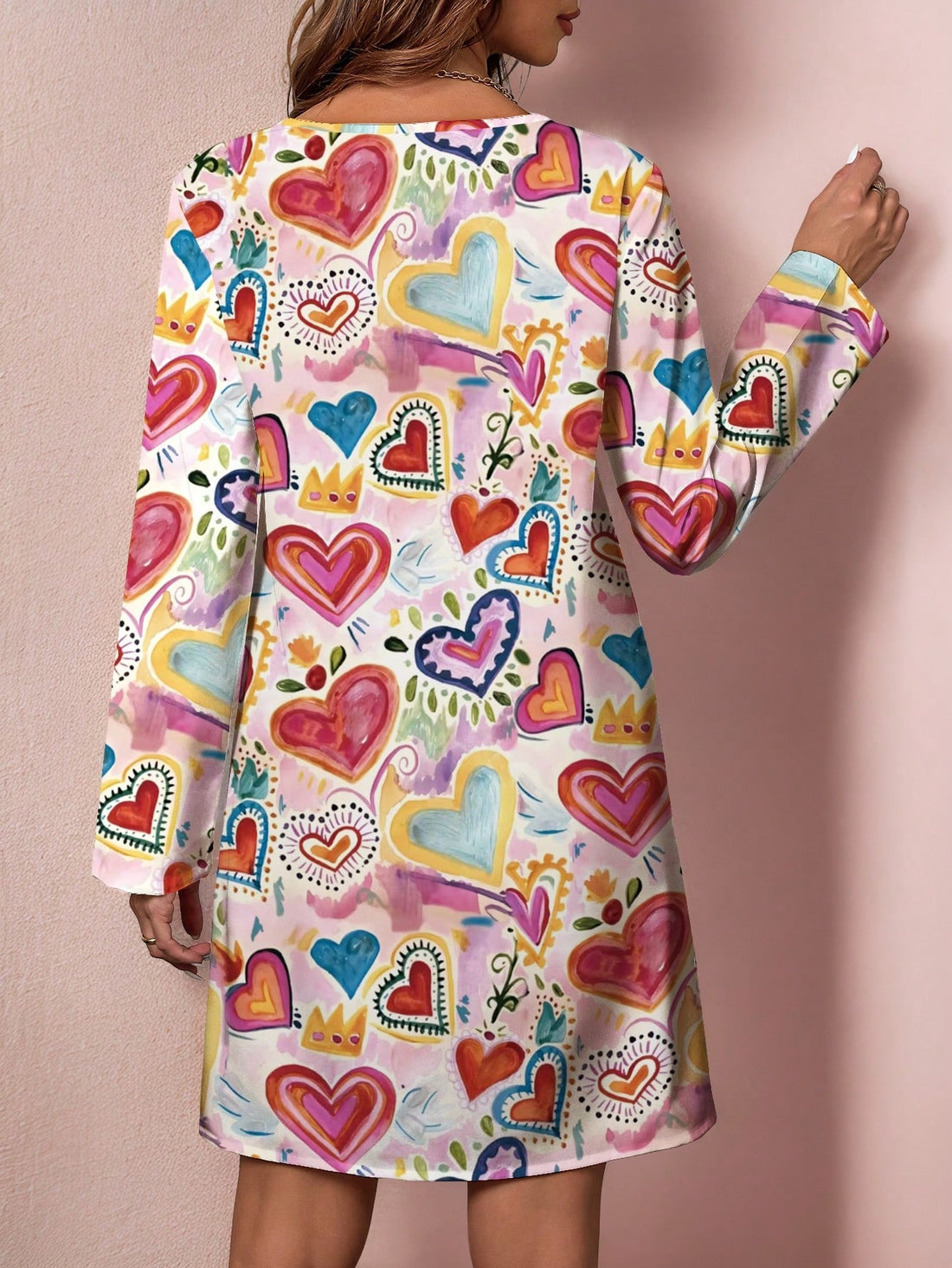 Get ready to add a pop of color and fun to your Valentine's Day with our Vibrant Heart Print Plus Size Midi Dress! With its eye-catching heart print, this dress is perfect for effortless style on the most romantic day of the year. Plus, the midi length flatters all body types. Love will definitely be in the air when you're wearing this dress!